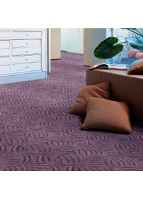 Teppichboden ANDIAMO "Amberg, Strukturschlinge, Gesamth&ouml;he 9 mm, Luxusklasse LC1", lila (aubergine), B:500cm L:400cm, Kunstfaser, Teppiche, Teppichboden, Breite 200, 300, 400 oder 500 cm, Hoch-Tief Effekt, strapazierf&auml;hig