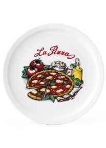 Pizzateller Van Well "Napoli", bunt, B:31,8cm H:8,5cm T:31,3cm &Oslash;:30cm, Porzellan, Speiseteller, Pizzateller, Teller Set, Porzellan, sp&uuml;lmaschinen- und mikrowellengeeignet, &Oslash; 30 cm