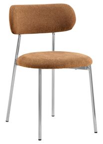 Esszimmerstuhl ACTONA GROUP "Lyric, K&uuml;chenstuhl, mit gepolsterter Sitzfl&auml;che", terracotta, chrom, terracotta, B:52cm H:78cm T:47,5cm, Stoff, St&uuml;hle, Esszimmerstuhl, Stuhl, Chenille, Retro-Futur, Chromstahlgestell, FSC&trade;