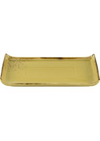 Servierplatte Creatable "Nature Collection", gelb (curry), B:16,5cm L:33cm, Steinzeug, Servierplatten, Servierplatte, Servier Set, 33x16,5 cm
