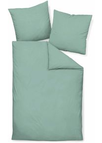 Kissenbezug Janine "PIANO 0125 31 80x80", gr&uuml;n (salbeigr&uuml;n), B:15cm L:40cm, Mako-Soft-Seersucker, Obermaterial: 100% Baumwolle, Kissenbez&uuml;ge, Kissenbezug, mit Rei&szlig;verschluss