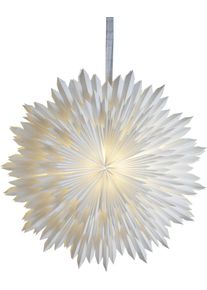 H&auml;ngeleuchte "Papierstern Ice, &Oslash; 70 cm, mit 6 Stunden Timer", wei&szlig;, &Oslash; 70cm, 2 Stk., Parforce Traditional Hunting, Leuchten, inkl. LED Lichterkette "Lighty", einfach und elegant, H&auml;ngeleuchte