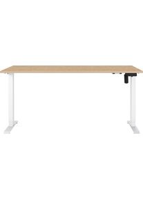 Schreibtisch Germania "Boras", lindberg, eiche, nachbildung, wei&szlig;, wei&szlig;, lindberg, eiche, nachbildung, B:160cm H:120cm T:80cm, Tische, Schreibtisch