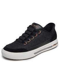 Slip-On Sneaker Skechers "ARCH FIT ARCADE-CUDDLE STEPS", Damen, Gr. 36, schwarz, Lederimitat, Nylon, Veloursleder, gesteppt, Schuhe Slip-On Sneaker, Slipper, Schlupfschuh, Freizeitsneaker mit elastischen Schn&uuml;rsenkeln
