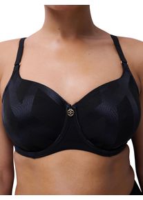 B&uuml;gel-BH Chantelle "GLAZE", Damen, Gr. 95, Cup C, schwarz, Obermaterial: 74% Polyamid, 26% Elasthan, BHs B&uuml;gel-BH, grafisches Gewebe mit matten und schimmernden Kontrasten