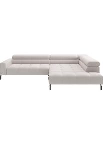 Ecksofa Home Affaire "Cleveland, L-Form, incl. Kopfteilverstellung, Breite 311 cm", wei&szlig;, B:311cm H:71cm T:219cm, 100% Polyester, Sofas, Ecksofa, wahlweise elektrischer Sitzvorzug