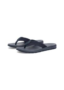 Zehentrenner Tommy Hilfiger "MOLDED HILFIGER LTH BEACH SANDAL", Herren, Gr. 43, Textil, blau (dunkelblau), Schuhe Zehentrenner, Sommerschuh, Dianette, Flat mit dezentem Label