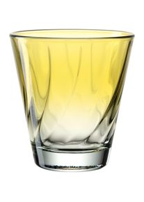 Gl&auml;ser-Set Leonardo "Trinkglas, TWIST, 215 ml, 4er-Set", gelb, H:9cm &Oslash;:8,5cm, Glas, Trinkgef&auml;&szlig;e, Gl&auml;ser-Set, Whiskybecher, sp&uuml;lmaschinengeeignet