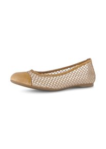 Ballerina Gabor, Damen, Gr. 35, braun, Textil, Ziegenveloursleder, Schuhe Ballerina, Fr&uuml;hlingsschuh, Schlupfschuh in sommerlicher H&auml;keloptik
