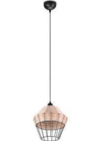 REALITY LEUCHTEN Pendelleuchte "Borka", beige (natur), 1, &Oslash; 30cm H: 150cm, 1 Stk., Leuchten, Boho H&auml;ngelampe aus Rattan 1-flammig exkl E27 max 40W h&ouml;henverstellbar, Pendelleuchte