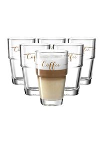 Glas Leonardo "Becher Solo 410 ml 6er Set transparent", bunt (transparent), 6 tlg., Glas, Trinkgef&auml;&szlig;e, Glas