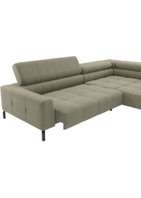 Ecksofa Home Affaire "Cleveland, L-Form, incl. Kopfteilverstellung, Breite 311 cm", oliv, B:311cm H:71cm T:219cm, 100% Polyester, Sofas, Ecksofa, wahlweise elektrischer Sitzvorzug