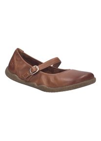 Ballerina Josef Seibel "Cassandra 10", Damen, Gr. 38, camelfarben, Leder, Schuhe Ballerina, Schnallenschuh, Halbschuh, Komfortschuh in Weite G (=weit)
