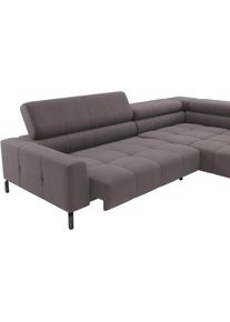 Ecksofa Home Affaire "Cleveland, L-Form, incl. Kopfteilverstellung, Breite 311 cm", mocca, B:311cm H:71cm T:219cm, 100% Polyester, Sofas, Ecksofa, wahlweise elektrischer Sitzvorzug