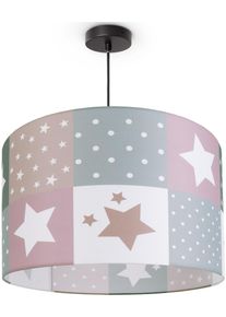 Paco Home Pendelleuchte "Cosmo 345", schwarz, 1, &Oslash; 38cm H: 21cm, Leuchten, Kinderlampe Deckenlampe LED Kinderzimmer Lampe Sternen Motiv E27, Pendelleuchte
