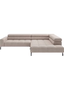 Ecksofa Home Affaire "Cleveland, L-Form, incl. Kopfteilverstellung, Breite 311 cm", taupe, B:311cm H:71cm T:219cm, 100% Polyester, Sofas, Ecksofa, wahlweise elektrischer Sitzvorzug