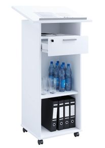 Stehpult Vcm "Holz Stehpult Rednerpult Stehtisch Rollen Melta", wei&szlig;, B:60cm T:50cm, Tische, Stehpult