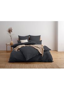 Bettw&auml;sche OTTO HOME "Luisa", grau (anthrazit), B/L: 135cm x 200cm, 1 Stk., 1 Stk., Renforc&eacute;, B/L: 80cm x 40cm, 2 Stk., Renforc&eacute;, Obermaterial: 100% Baumwolle, Bettw&auml;sche, Bettw&auml;sche, 100% Baumwolle, ab Gr. 135x200, auch in PREMIUM Qualit&auml;ten erh&auml;ltlich