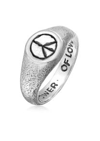 Siegelring HAZE & GLORY "Ring Peace Siegelring 925 Silber" Gr. 62, silber, Fingerringe, Herren, 62, ohne Stein, Silber 925 (Sterlingsilber), 11mm, Siegelring