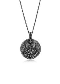 Kette mit Anh&auml;nger HAZE & GLORY "Halskette Sternzeichen Zwilling Kordelkette 925 Silber" Gr. 60, grau, Halsketten, Herren, Silber 925 (Sterlingsilber), Kette mit Anh&auml;nger