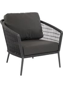 Sitzbank Musterring "Freilicht Einzelsessel", schwarz,grau, anthrazit, B:85cm H:75cm T:86cm, Aluminium, Stoff, Sitzb&auml;nke, Sitzbank, Kompakter Sessel mit komfortabler Sitzh&ouml;he von 42 cm