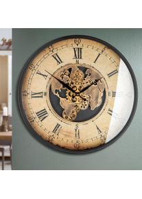 Wanduhr CASABLANCA BY GILDE "Wanduhr Vintage", braun (kupferfarben), B:60cm H:60cm T:8cm, Wanduhren, Wanduhr
