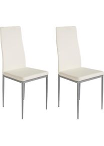 Esszimmerstuhl Home Affaire "Pluto", wei&szlig; (wei&szlig;, grau), B:41cm H:99cm T:46cm, St&uuml;hle, Esszimmerstuhl, Bezug in Kunstleder