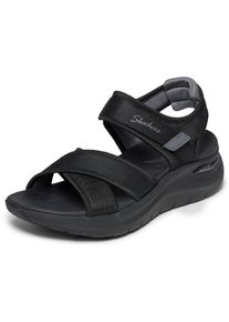 Sandale Skechers "ARCH FIT 2.0 SANDAL", Damen, Gr. 41, schwarz, grau, Textil, kontrastfarbene Details, Schuhe Sandale, Freizeitschuh, Trekkingschuh mit Arch Fit