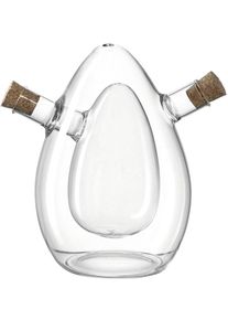 Menage-Set Leonardo "CUCINA", transparent (klar), B:11cm H:16cm &Oslash;:11cm, Menage-Sets, Menage-Set, Essig/&Ouml;l Flasche 2in1, 15,7 cm