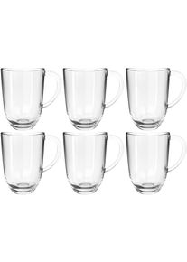 Latte-Macchiato-Tasse Leonardo "NAPOLI", transparent (klar), H:12cm &Oslash;:8,2cm, Glas, Trinkgef&auml;&szlig;e, Latte-Macchiato-Tasse, 380 ml, 6-teilig