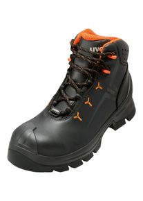 Sicherheitsstiefel Uvex "2 MACSOLE Stiefel" Gr. 37, schwarz (schwarz, orange), 37, Obermaterial: 100% Lederimitat synthLeather., Schuhe, Sicherheitsstiefel