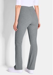 2-in-1-Hose GOLDNER "Kurzgr&ouml;&szlig;e Bequeme Stoffhosen im Doppelpack", Damen, Gr. 25, K-Gr, grau (grau, schwarz), Obermaterial: 92% Viskose CV. 8% Elasthan EL., gerade, Hosen 2-in-1-Hose, Feine Rippenstruktur