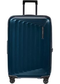 Hartschalen-Trolley Samsonite "NUON, verschiedene Gr&ouml;&szlig;en und Farben", Damen, Gr. B/H/T: 45cm x 69cm x 28cm 79 l, blau (metallic dunkelblau), Polycarbonat, unifarben, Koffer Hartschalen-Trolley, mit Volumenerweiterung, mit Tragegriff oben und seitlich