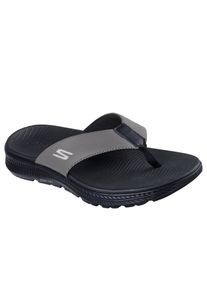 Zehentrenner Skechers "GO CONSISTENT SANDAL 2.0 CANTON", Herren, Gr. 48, taupe, schwarz, Synthetik, kontrastfarbene Details, Schuhe Zehentrenner, Badeschuh, Sommerschuh, Flat mit Goga Mat Fu&szlig;bett