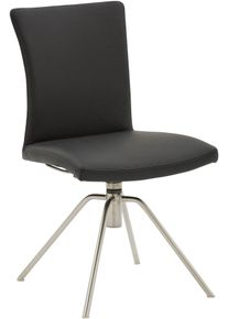 Polsterstuhl Musterring "Helmond 6700", silber, nero, B:52cm H:91cm T:58cm, Leder, St&uuml;hle, Polsterstuhl, Drehgestell in Edelstahl inkl. R&uuml;ckholfunktion, ohne Armlehne