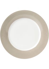 Speiseteller Van Well "Teller Set, Vario", grau (taupe, wei&szlig;), B:27cm H:7,6cm T:27cm &Oslash;:26,5cm, Porzellan, Speiseteller, Speiseteller, Porzellan, sp&uuml;lmaschinen- und mikrowellengeeignet, &Oslash; 26,5 cm