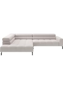 Ecksofa Home Affaire "Cleveland, L-Form, incl. Kopfteilverstellung, Breite 311 cm", wei&szlig;, B:311cm H:71cm T:219cm, 100% Polyester, Sofas, Ecksofa, wahlweise elektrischer Sitzvorzug
