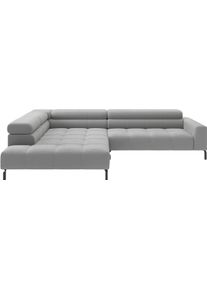 Ecksofa Home Affaire "Cleveland, L-Form, incl. Kopfteilverstellung, Breite 311 cm", silber, B:311cm H:71cm T:219cm, 95% Polyester, 5% Nylon, Sofas, Ecksofa, wahlweise elektrischer Sitzvorzug
