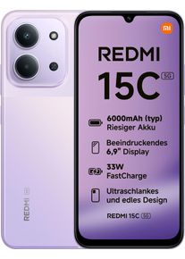 Xiaomi Smartphone "Redmi 15C 5G 4+128GB", Energieeffizienz: A, lila (dusk lila), 128 GB, Mobiltelefone, Smartphone