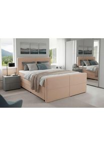 Boxspringbett Home Affaire "Lucas, Doppelbett, Polsterbett, Federkernbett, Komforbett, 160,180 cm", beige, B:166cm L:226cm, 100% PES, Komplettbetten, Boxspringbett, inkl. Topper, zwei Bettk&auml;sten, Taschen-Federkernmatratze, H&auml;rtegrad 3