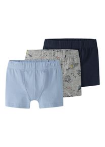 Trunk name it "NMMTIGHTS 3P GREY SPACE NOOS", Jungen, Gr. 116, 3 Stk., grau melange, Jersey, Obermaterial: 95% Baumwolle, 5% Elasthan, eng, Unterhosen Trunk