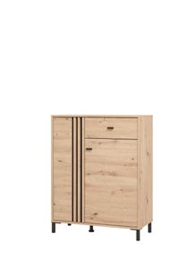 Schuhschrank Home Affaire "LAVAL Schuhregal, Schuhkommode", artisan eiche, B:86,5cm H:109,5cm T:40cm, FSC-zertifizierter Holzwerkstoff, MDF, Metall, Schr&auml;nke, Schuhschrank, Drei Regale und eine Schublade. Gesamtbreite 86,5 cm