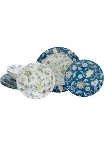 Teller-Set Creatable "Odessa, Teller Set 12-tlg", bunt, 12 Stk., Steingut, Geschirr-Sets, Teller-Set, Blumendekor