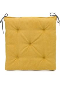 G&ouml;zze Sitzauflage G&Ouml;ZZE "Darco Uni" Gr. 1, gelb (senf), B:40cm H:4cm T:40cm, Polyester, Polsterauflagen, Sitzauflage, 1 St&uuml;ck, Ma&szlig;e: 40 x 40 x 4 cm, mit F&uuml;llung, mit Bindeb&auml;ndern