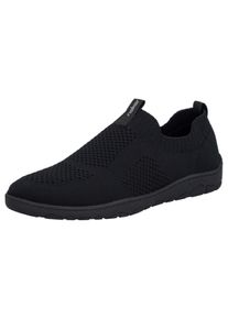 Slip-On Sneaker Rieker, Herren, Gr. 47, schwarz, Textil, unifarben, Schuhe Slip-On Sneaker, Slipper, Schlupfschuh, Freizeitsneaker mit leichter Laufsohle