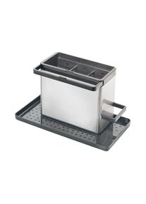 Ger&auml;test&auml;nder Metaltex "TidyTex", silber (silberfarben), B:24cm H:14cm T:13cm, Kunststoff, Geschirrst&auml;nder, Ger&auml;test&auml;nder