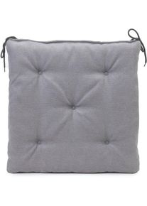 G&ouml;zze Sitzauflage G&Ouml;ZZE "Darco Uni" Gr. 1, silber (silberfarben), B:40cm H:4cm T:40cm, Polyester, Polsterauflagen, Sitzauflage, 1 St&uuml;ck, Ma&szlig;e: 40 x 40 x 4 cm, mit F&uuml;llung, mit Bindeb&auml;ndern