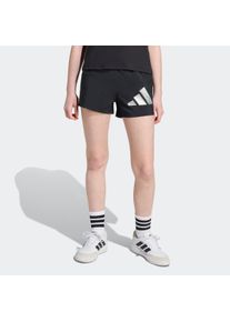 Shorts adidas Sportswear "TRAIN ESSENTIALS PRINT SPORT- KINDER", Damen, Gr. 170, N-Gr, schwarz (schwarz, silber metallic,), Obermaterial: 100% Polyester, Hosen Shorts