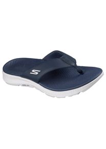 Zehentrenner Skechers "GO CONSISTENT SANDAL 2.0 CANTON", Herren, Gr. 44, navy, wei&szlig;, Synthetik, kontrastfarbene Details, Schuhe Zehentrenner, Badeschuh, Sommerschuh, Flat mit Goga Mat Fu&szlig;bett