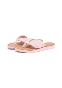 Zehentrenner Tommy Hilfiger "TH LTR FOOTBED SUMMER SANDAL", Damen, Gr. 42, rose, Textil, Basic, Schuhe Zehentrenner, Sommerschuh, Strandschuh, Dianette, Flat mit Logoemblem
